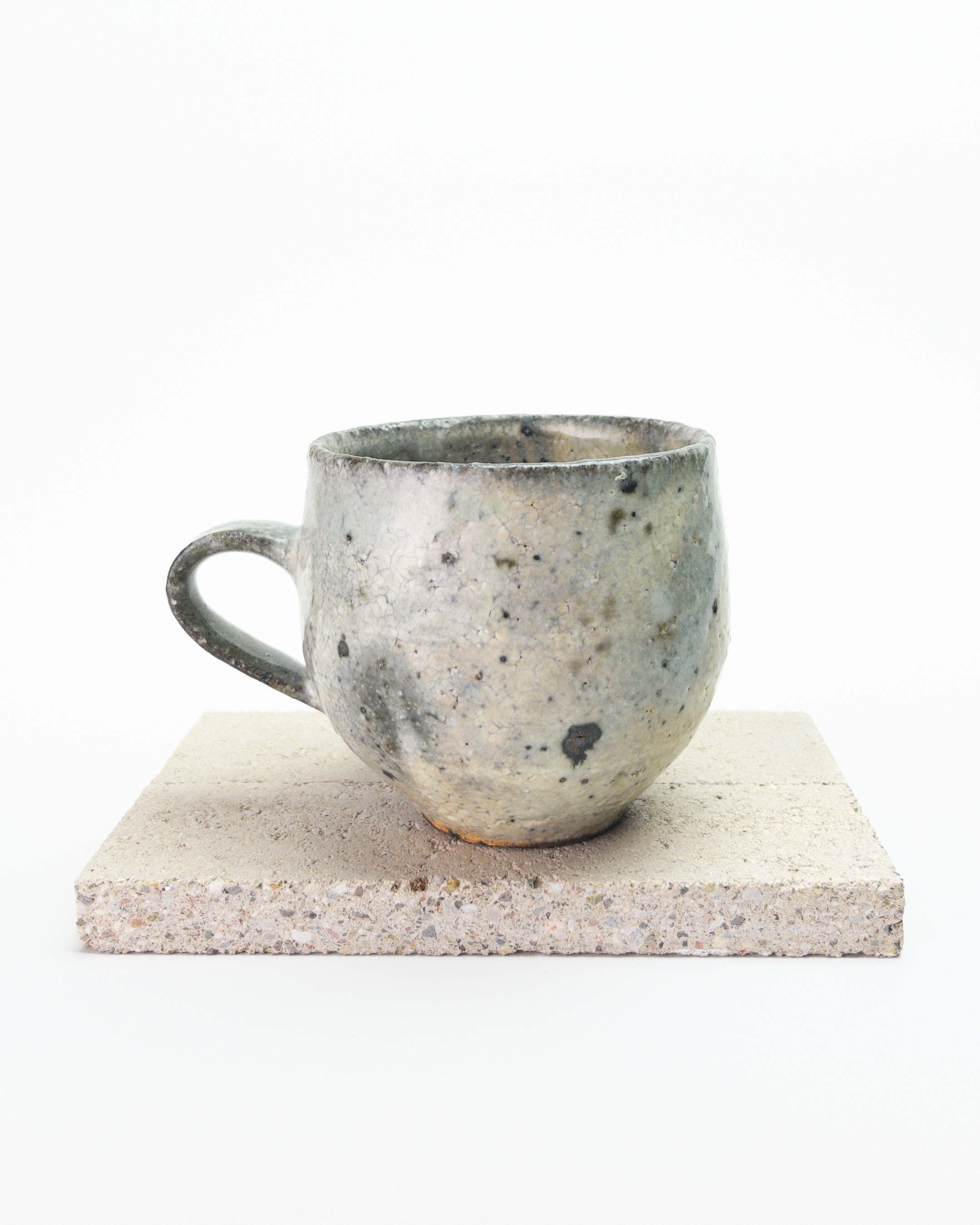 Shirokake White-glazed Rounded Mug