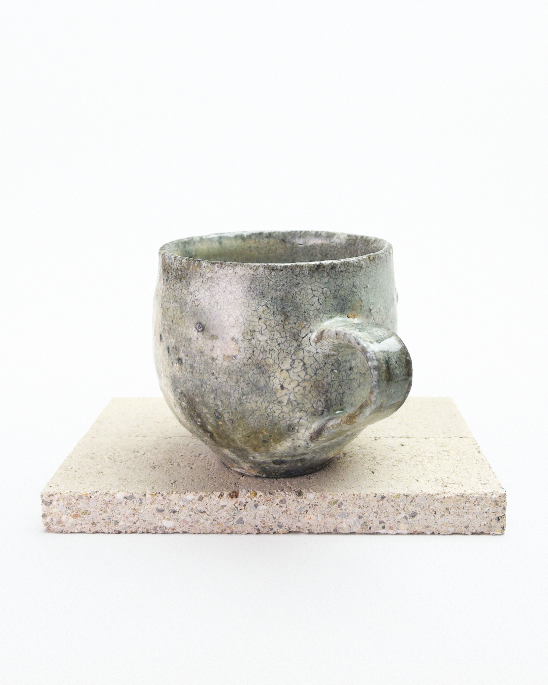 Shirokake White-glazed Rounded Mug