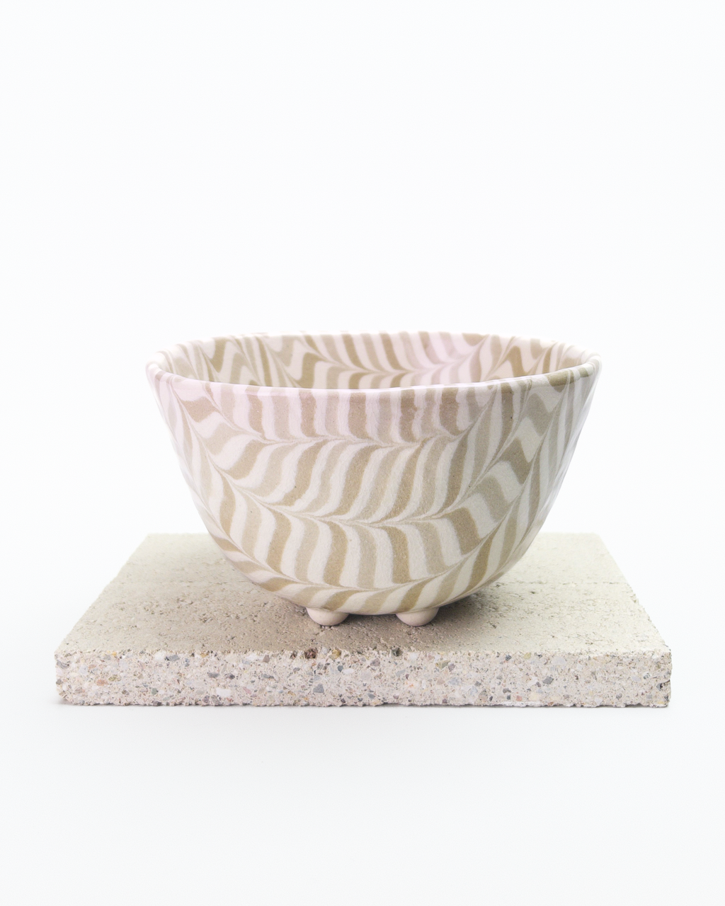 Six-footed Waveform Nerikomi Chawan