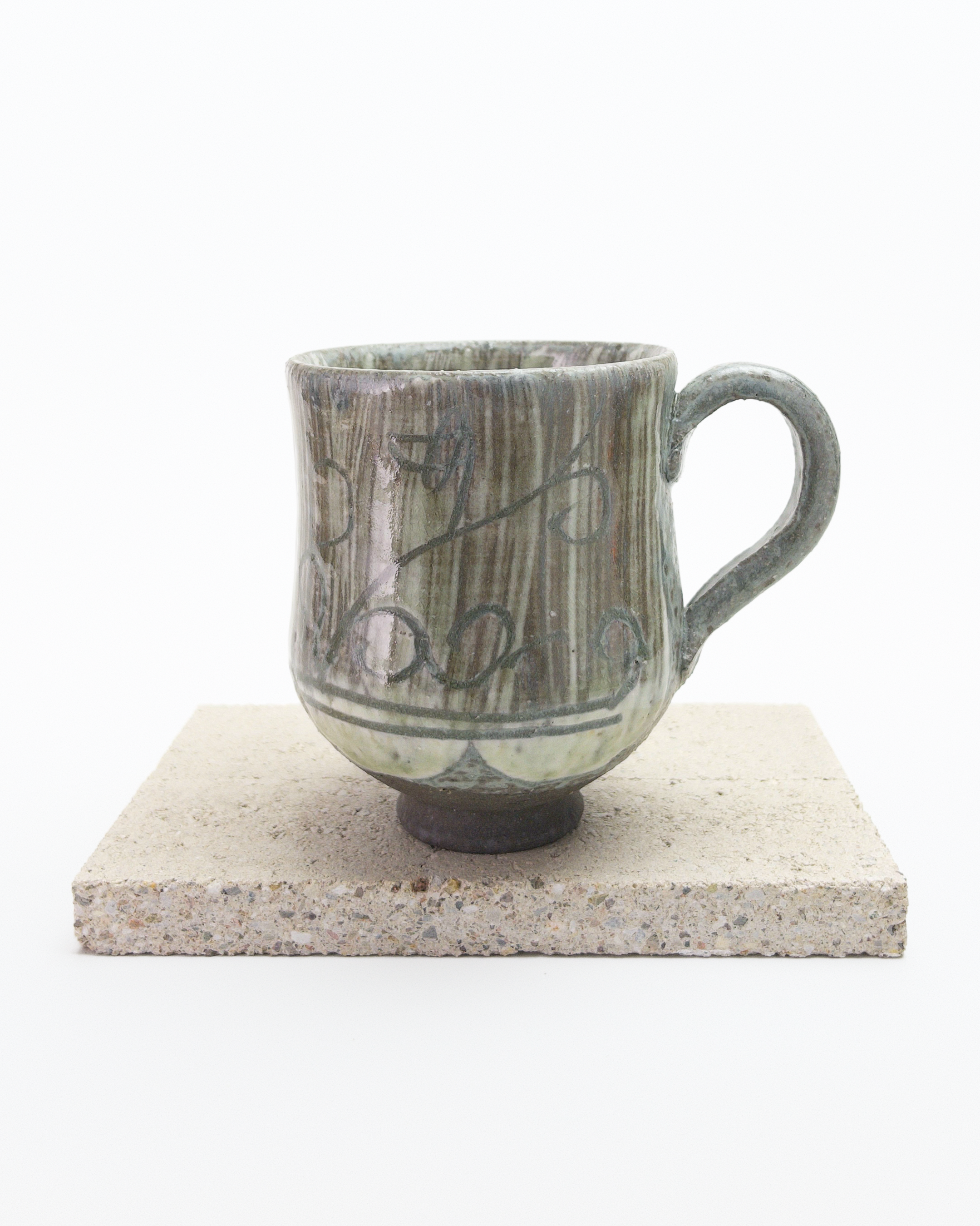 Brushed Slip Sgraffitio Mug