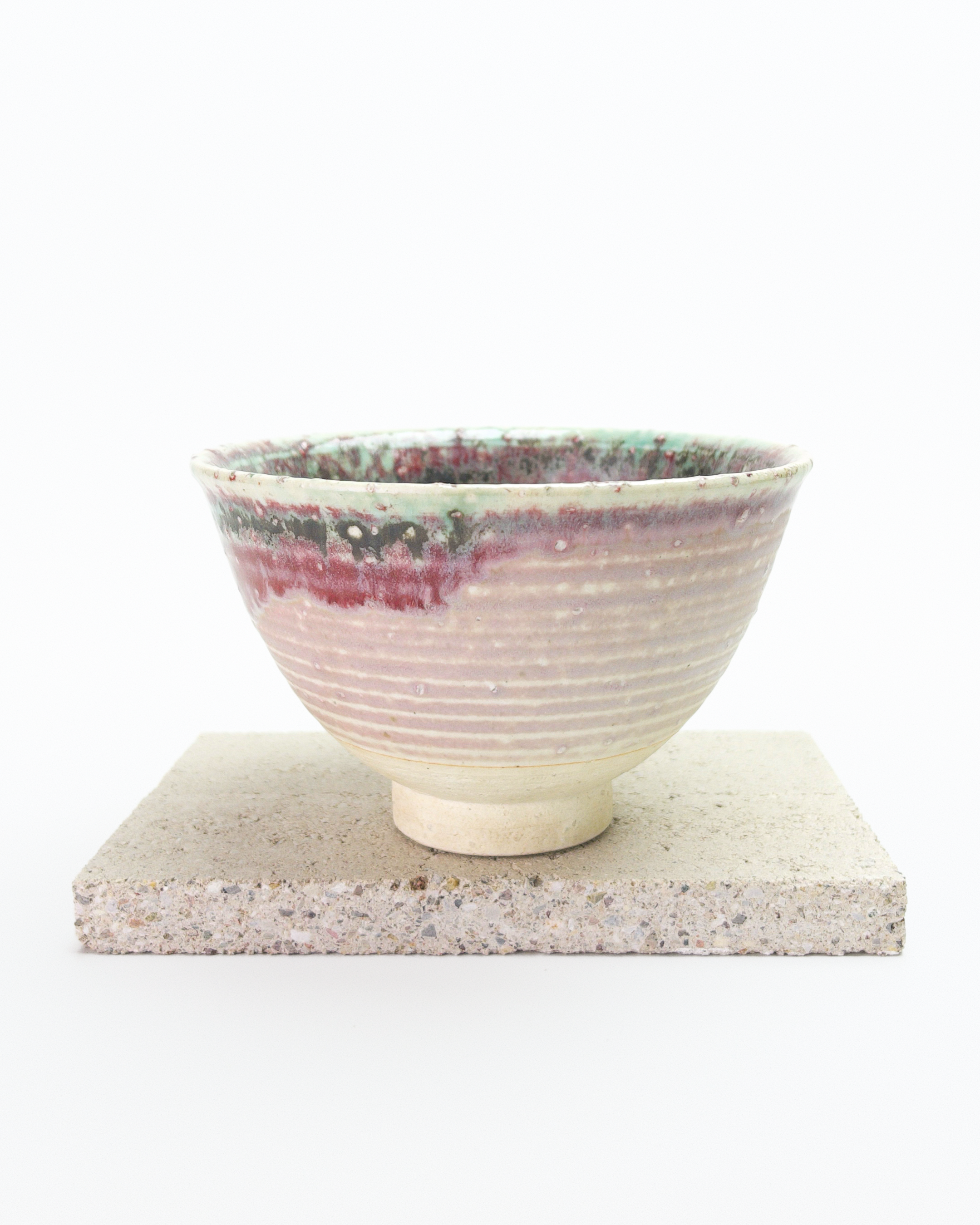 Vermillion and Jade Tea Bowl