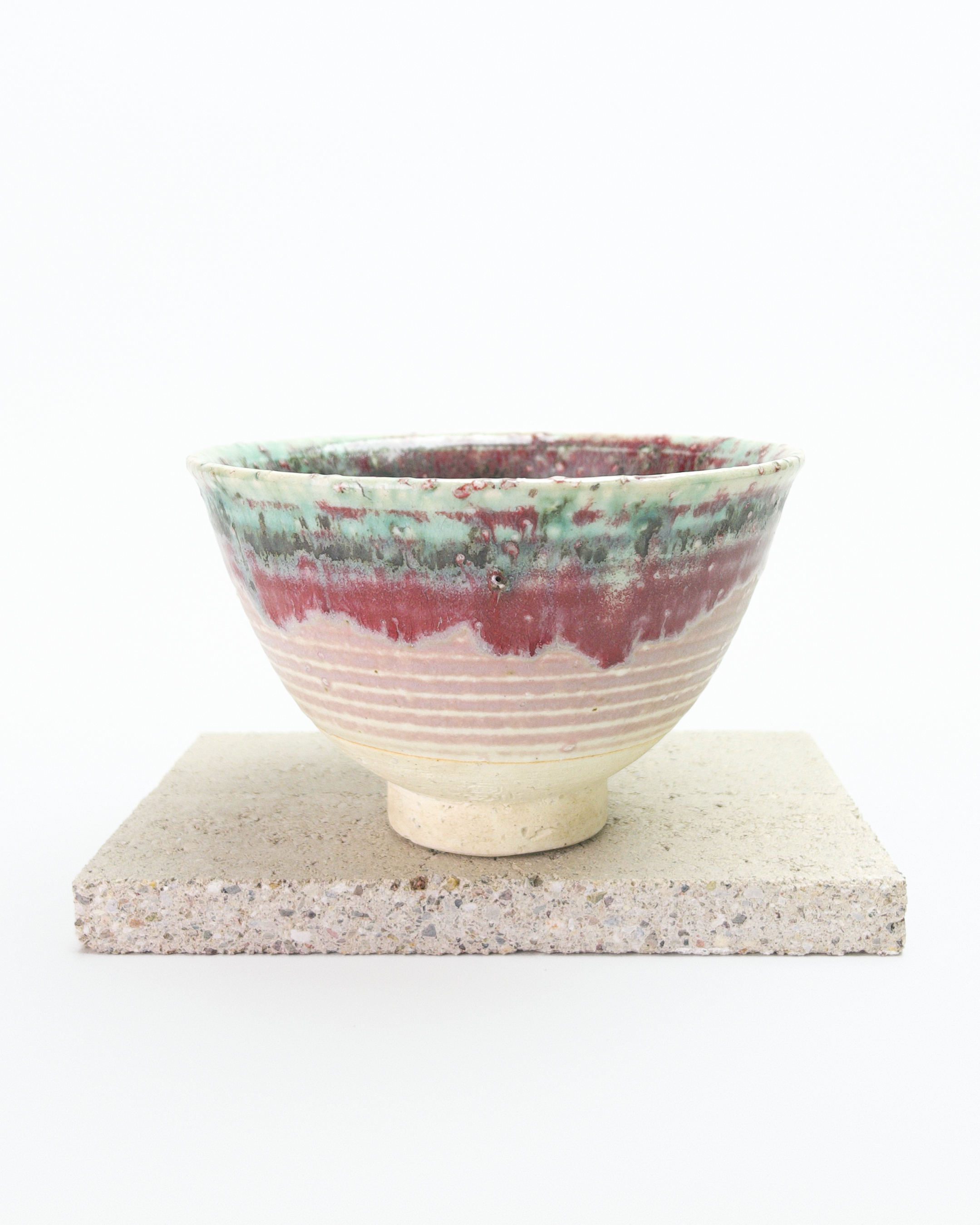 Vermillion and Jade Tea Bowl