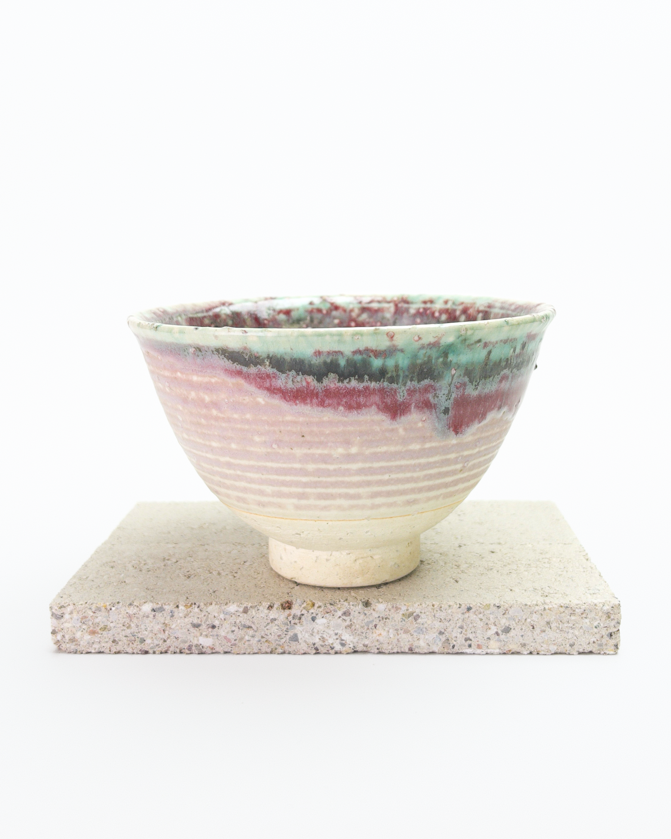 Vermillion and Jade Tea Bowl